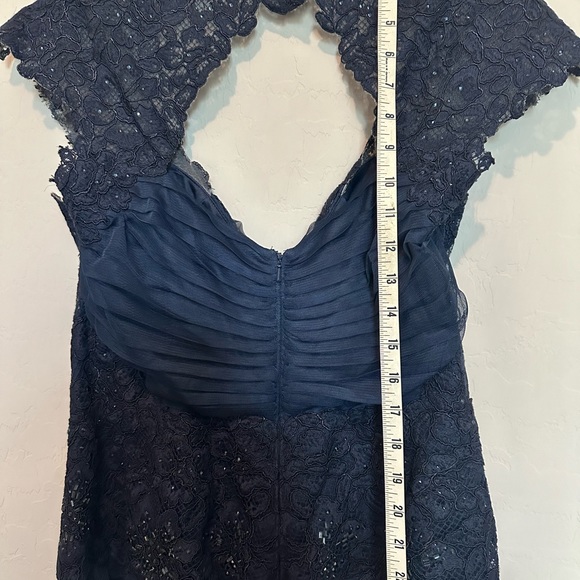 Gown Evening Tadashi Shoji Navy Blue - Picture 4 of 11